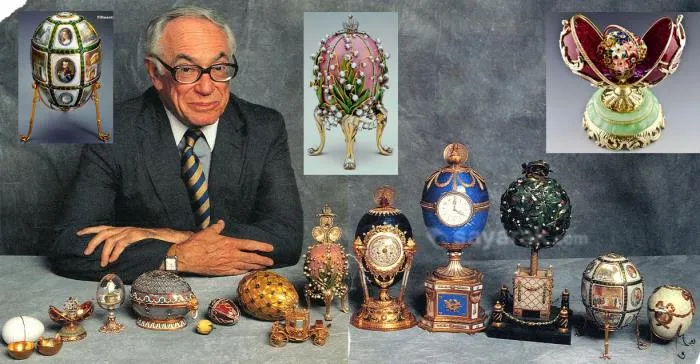 مالکوم فوربس با مجموعه خود از تخم مرغ های عید پاک توسط کارل فابرژ