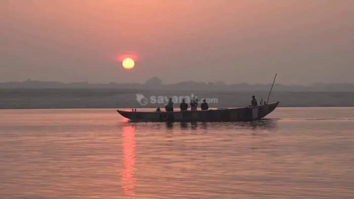 رودخانه گنگ در غروب آفتاب